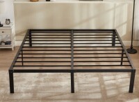 Wade Logan Blinni 16 inch Metal Bed Frame, King Size Platform Bedframe with Headboard Hole, No Box Spring Needed, Underbed Storage, 3500LBS Bearing Capacity, Heavy Duty Steel Slats, Noise-Free New in Box $299