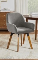 Wade Logan&reg; Rayshawn 22.83" W Linen Swivel Dining Chair New In Box $399