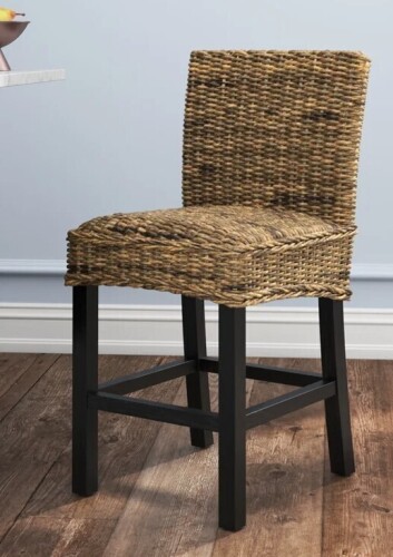 Sand & Stable&trade; Felipe Wicker Counter Stool (24" Seat Height) with Solid Wood Frame New In Box $399