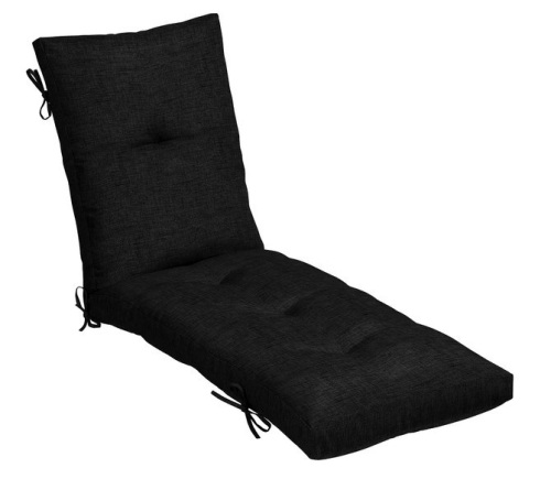 ARDEN Outdoor Plush Modern Tufted Chaise Cushion, 76 x 22, Water Repellent, Fade Resistant, Tufted Cushion for Chaise Lounger, Black Leala New In Box $199