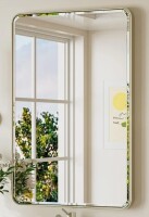 Orren Ellis Beveled Bathroom Vanity Mirror with Aluminum Frame, Wall Accent Mirror, Tempered Glass, 32" x 24" New In Box $299