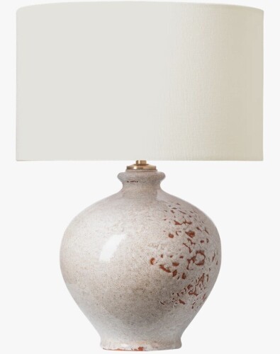 Aerin Gaios 13" Cordless Accent Lamp in Pharaoh White with Linen Shade New In Box $499