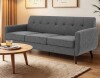 George Oliver Delanie Cattaleya 78" Mid Century Modern Square Arms Linen Upholstered Sofa in Gray New in Box $699
