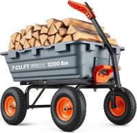 VEVOR Garden Cart, Durable Poly Dump Cart with Simple Assembly Steel Frame, Versatile Dump Wagon with Dual-Function Handle, 6.48 cu.ft Utility Barrow 1200 lbs Load, 13 inch Wheels New in Box $399