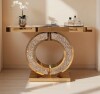 Latitude Run O Shaped Mirrored Console Table With Crystal Entryway Table For Living Room, Foyer, Hallway Entry Home Decor New in Box $699