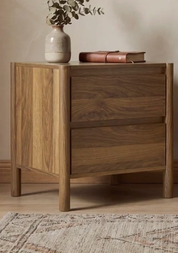 Ebern Designs Modern Nightstand With 2 Drawers, End Table With Solid Wood Legs New in Box $299