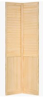 Kimberly Bay Louvered Wood Unfinished Half Panel Plantation Bi-Fold Door 30" x 80" New in Box $299