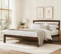 Ebern Designs King Size 12 Inch Solid Wood Platform Bed Frame with Headboard, No Box Spring Needed and Easy Assembly New in Box $499