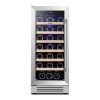 Yeego 15" 33 Bottle Single Zone Built-In Wine Cooler Refrigerator with Digtal Temperature Controls, Left Handle, New Shelf Pull On Working $699