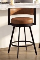 ONEVOG Swivel Counter Stools with Metal Frame Set of 2, Brown Faux Leather New in Box $299