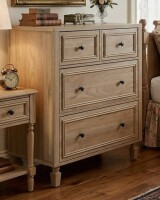 August Grove 4 Drawers Retro Dresser Tall Storage Chest with Handles with for Bedroom and Living Room New in Box $399