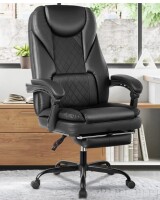 Latitude Run Azteca Ergonomic Executive Chair with Retractable Footrestin Black New in Box $499