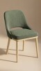 George Oliver Chenille Upholstered Dining Chair With Solid Wood Legs in Green New in Box $399
