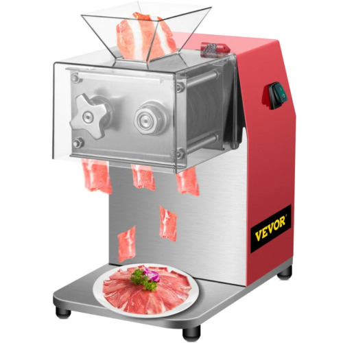 VEVOR Commercial Meat Cutting Machine, 551 Lbs/H 850W Meat Shredding Machine, 3.5mm Blade Electric Meat Cutter, Stainless Steel Restaurant Food Cutter, for Kitchen Supermarket Lamb Beef Chicken, Red, New in Box $299