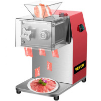 VEVOR Commercial Meat Cutting Machine, 551 Lbs/H 850W Meat Shredding Machine, 3.5mm Blade Electric Meat Cutter, Stainless Steel Restaurant Food Cutter, for Kitchen Supermarket Lamb Beef Chicken, Red, New in Box $299