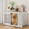 Tucker Murphy Pet 48" Heavy Duty Dog Crate Furniture For Small,medium And Large Dogs,rustic Wooden Dog Cage Kennel Indoor Furniture With Waterproof Top,decorative Pet House Side End Table, White Wood, New in Box $399