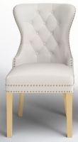 Willa Arlo Interiors Maciel 19'' H Tufted Velvet Upholstered Dining Chair, Cream & Gold, New in Box $599