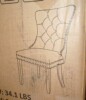 Willa Arlo Interiors Maciel 19'' H Tufted Velvet Upholstered Dining Chair, Cream & Gold, New in Box $599 - 2