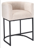 17 Stories Modern Barrel Counter Stool with Backrest and Arms, Linen Fabric Upholstered Accent Barstool for Kitchen Island, Support 450 LBS, Oatmeal, New in Box $299