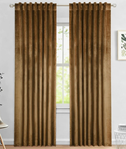 House of Hampton&reg; Soft Luxurious Velvet Back Tab Blackout Room Darkening Curtain (Pair) 52" x 96" $99
