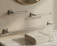 VIGO Satro 3-Piece Brushed Nickel Bathroom Hardware Set with 24-in Towel Bar, Toilet Paper Holder and Hand Towel Holder VGAC3002BN New In Box $199