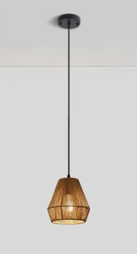 Bay Isle Home&trade; Yingst 7.87 in. Boho Mini Rattan Pendant Light New In Box $299