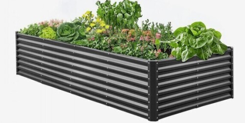 VEVOR Metal Raised Garden Bed, 8 x 4 x 2 ft Outdoor Galvanized Planter Garden Box, Open Bottom Design, Large Planter Raised Bed for Growing Vegetables, Flowers, Herbs, and Succulents, Dark Gray New In Box $199
