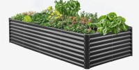 VEVOR Metal Raised Garden Bed, 8 x 4 x 2 ft Outdoor Galvanized Planter Garden Box, Open Bottom Design, Large Planter Raised Bed for Growing Vegetables, Flowers, Herbs, and Succulents, Dark Gray New In Box $199