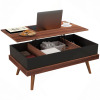 George Oliver Table, Lift Top Coffee Table, 39.25" Coffee Table With Hidden Compartments And Wood Legs, Walnut New In Box $399