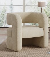 Ebern Designs Sinel Full Assembled Upholstered Accent Chair in Khaki New In Box $599