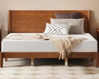 Union Rustic Bilal Mid Century Solid Wood Platform Bed Frame With Wood Slat Support New in Box $599