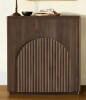 Ebern Designs 32'' Curved Sideboard Buffet Cabinet With Symmetrical Arch Doors for Living Room Accent, Bar, Kitchen in Walnut New in Box $499