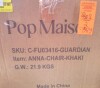 Pop Maison Anna Modern Upholstered Dining Chair with Arm in Khaki New Open Box $399 - 2