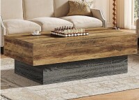 Tribesigns 55 inches Farmhouse Wood Coffee Table Large Rectangle Rustic Brown and Grey Tea Table for Living Room Office Reception Vintage Center Table New in Box $499