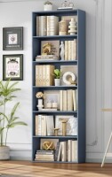 Wade Logan Langner 70.8" H x 23.6" W Standard Bookcase, 6-Tier Open Bookcase and Bookshelf, Freestanding Display Storage Shelves Tall Bookcase in Prussian Blue New in Box $399