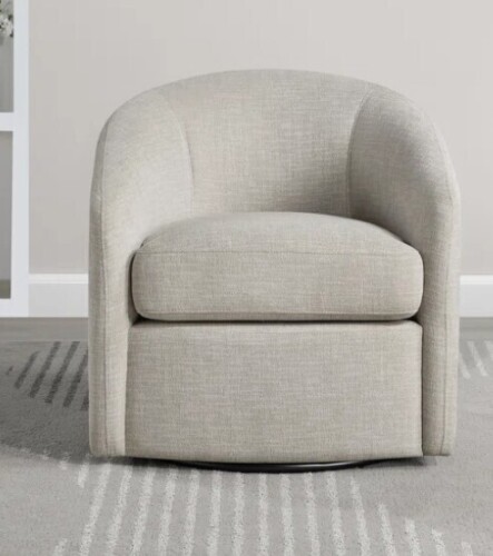 Ivy Bronx Sandiso Barrel Swivel Chair in Stone New in Box $699