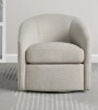 Ivy Bronx Sandiso Barrel Swivel Chair in Stone New in Box $699
