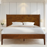 Acacia Haven King Size Bed Frame and Headboard, King Size Platform Bed Frame Scandinavian Wood Bed Compatible with All Mattress Types, 800 lbs Capacity Wood Slats Support, Walnut. New in box $699