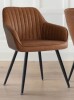 Wade Logan Covello 19'' H Faux Leather Dining Armchair in Brown New in Box $399