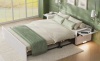 Murphy Bed with 2" Mattress and Nightstands Included, Sofa and Storage Bench Murphy Bed, 3-in-1 Convertible Bed Frame with Charging Port and Nightlight, White Oak New in Box $799
