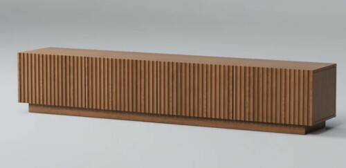 Latitude Run 86.6" Modern Walnut Tv Stand With Grille Doors & Storage For 90" Tvs $899