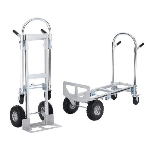 VEVOR Aluminum Folding Hand Truck, 2 in 1 Design 1000 lbs Capacity, Heavy Duty Industrial Collapsible cart, Dolly Cart with Rubber Wheels for Transport and Moving in Warehouse, Supermarket, Garden New in Box $249