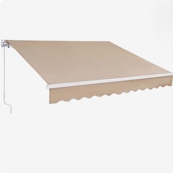 VEVOR Manual Retractable Awning, 10 x 8 ft Outdoor Patio Awning Retractable Sun Shade, Water-Resistant Polyester Patio Door Window Awning Sunshade Shelter with Crank Handle for Backyard, Balcony New in Box $299