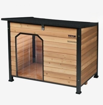 VEVOR Outdoor Dog House, Waterproof Insulated Dog House with Elevated Floor, Anti-Bite Wood Dog House Outdoor Iron Frame, Open Roof, for Medium to Large Dogs New in Box $269
