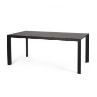 English Elm 70-inch black slatted aluminum outdoor patio dining table. New in Box $599
