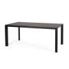 English Elm 70-inch black slatted aluminum outdoor patio dining table. New in Box $599