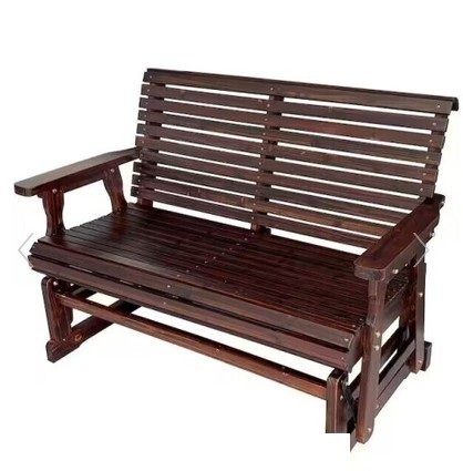 Innovaze 2-Person Solid Fir Wood Outdoor Glider with High Roll Back and Deep Contoured Seat, Heavy Duty 800 lbs., Teak Tone in Dark Brown New in Box Factory Sealed $499