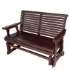 Innovaze 2-Person Solid Fir Wood Outdoor Glider with High Roll Back and Deep Contoured Seat, Heavy Duty 800 lbs., Teak Tone in Dark Brown New in Box Factory Sealed $499