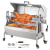 VEVOR Rotisserie Grill with Hooded Cover, BBQ Whole Pig Lamb Goat Charcoal Spit Grill, 46 Inch 132Lbs Capacity, Electric 52W Motor Stainless Steel Roaster with Viewing Window and Lockable Wheels, New in Box $699