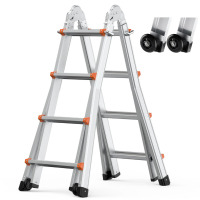 VEVOR Telescoping Ladder A Frame, 15.5 FT Compact Aluminum Extension Ladder, Multi-Function Portable Collapsible RV Ladder, Telescopic Ladder for Homework Stairs Indoor Outdoor Roof, 330lb Load, New in Box $299